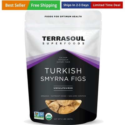 Organic Smyrna Turkish Figs, 2 Lbs - No Added Sugar | Unsulphured | Perfectly...