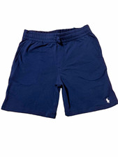 Polo Ralph Lauren Navy Knit Boys Cotton Athletic Drawstring Shorts M 10-12 Logo