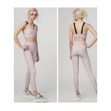 Varley Women s Sz M Luna High Rise Leggings Blush Crocodile 7/8 Length