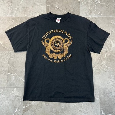 Vintage Whitesnake Graphic Tee Mens XL Hair Metal Band Shirt Short Sleeve Black
