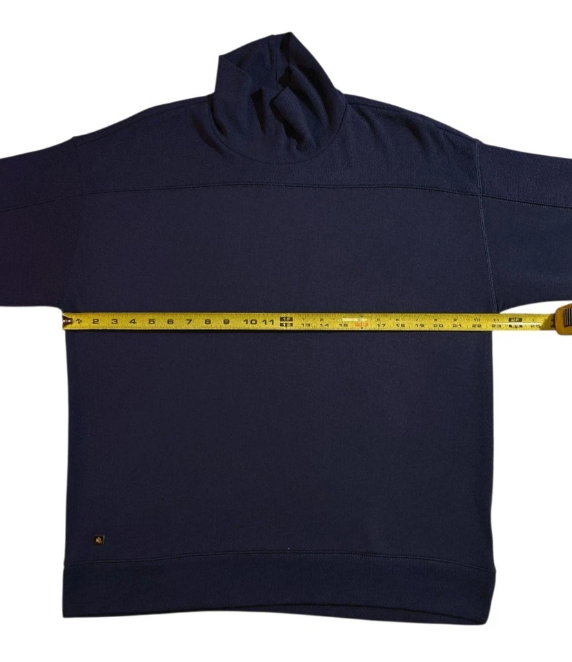 Lauren Ralph Lauren Women's Navy Turtle Neck Half Sleeve Sweatshirt Size XLarge  - Image 4 of 4