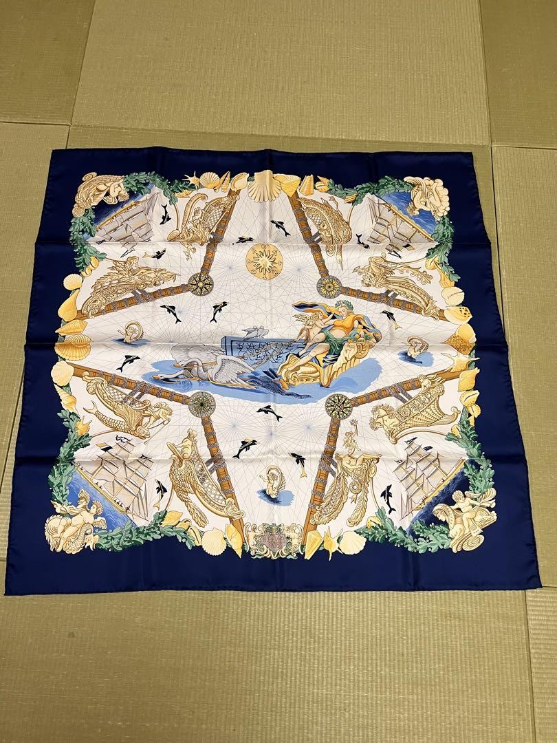 Hermes Carre 90 Scarf with Sea and Mythology Design