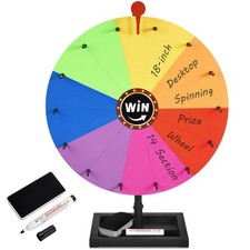 Tabletop Prize Wheel 18-inch Spinner Stand 14 Customizable Color Sections