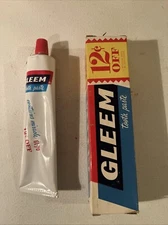 Vintage 1950’s Gleem Tooth Paste GL-70 12 Cents Off Full Unused NOS Economy Tube