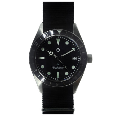 MWC Classic 1960s Pattern Automatik Stahl Schwarz Grau Datum Herrenuhr
