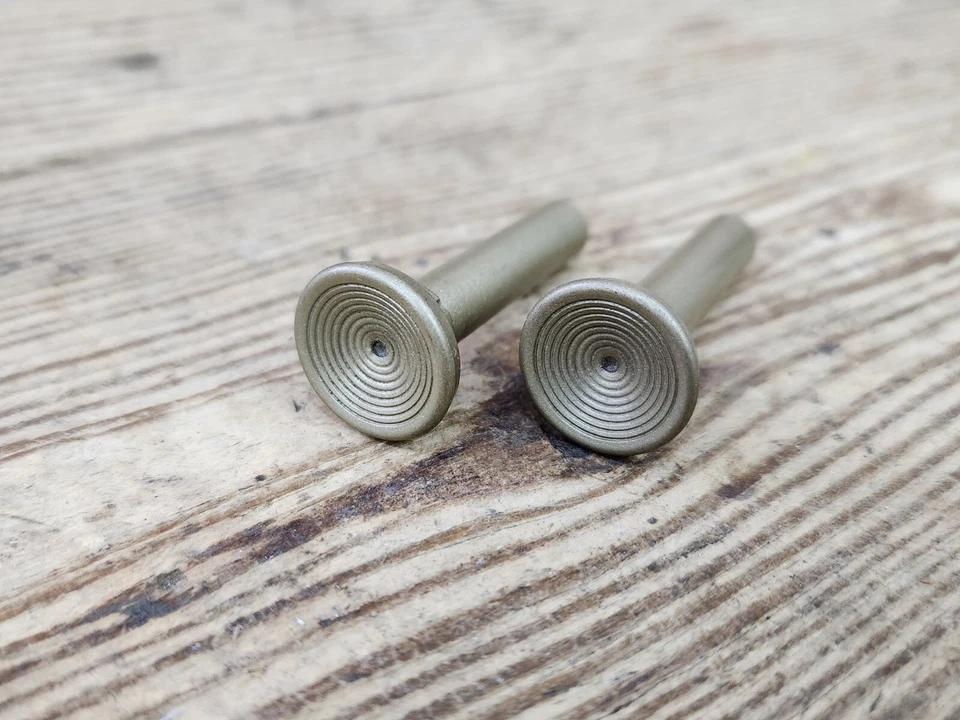 1960's Buick Olds Pontiac Chevy Cadillac Gold Door Panel Lock Stem Pull Knobs GM - Image 2 of 4