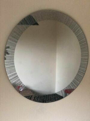 50cm Rund Silber Glitzer Rahmen Wandspiegel Mädchenzimmer Bling Glitzer Wandspiegel