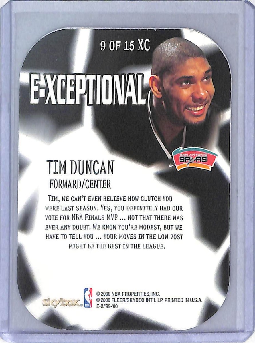 1999-2000 Skybox EX E-Xceptional #9 Tim Duncan | eBay