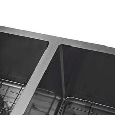 31''x18'' Double Bowl Composite Drop-in Kitchen Sink 2 Bowl Set Stainless Steel  