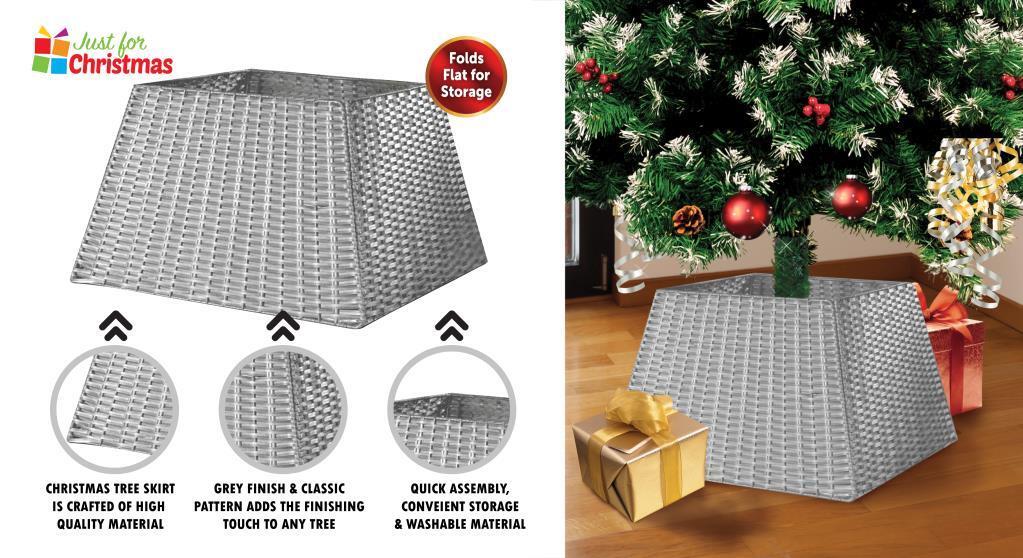 Christmas Tree Rattan Wicker Skirt Stand Base Basket Cover Tidy Decor