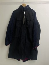 Maharishi Mhi Womens New Mid Length Coat Jacket Size Uk 12 Navy Blue Wool £450