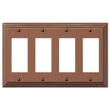 Tiered 4 Gang Rocker Metal Wall Plate - Antique Copper