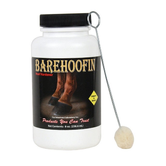 BAREHOOFIN Hoof Hardener 8 oz. w/ applicator For horse soft weak hooves