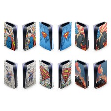 SUPERMAN DC COMICS LOGOS AND COMIC BOOK VINYL SKIN SONY PS5 DISC EDITION CONSOLE