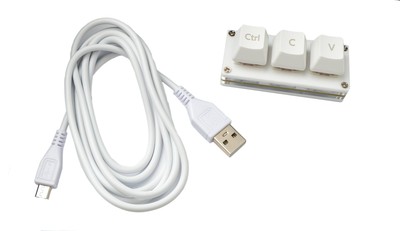USB HID Mini Keypad 3 Tasten programmierbar mechanisch RGB LED PC Hotkeys Weiß