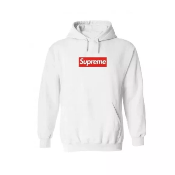 SWEATSHIRT À CAPUCHE LOGO SUPREME BOX blanc rouge L Large