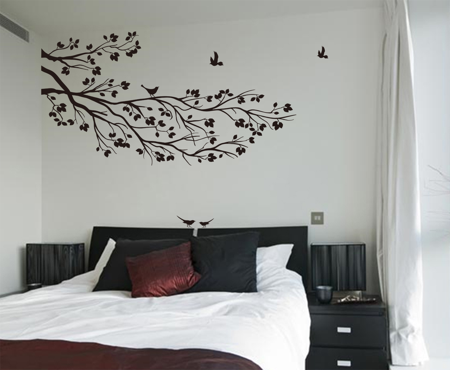 Large Tree Branch Wall Sticker & Birds Wall Art Vinyl DIY Home Decor