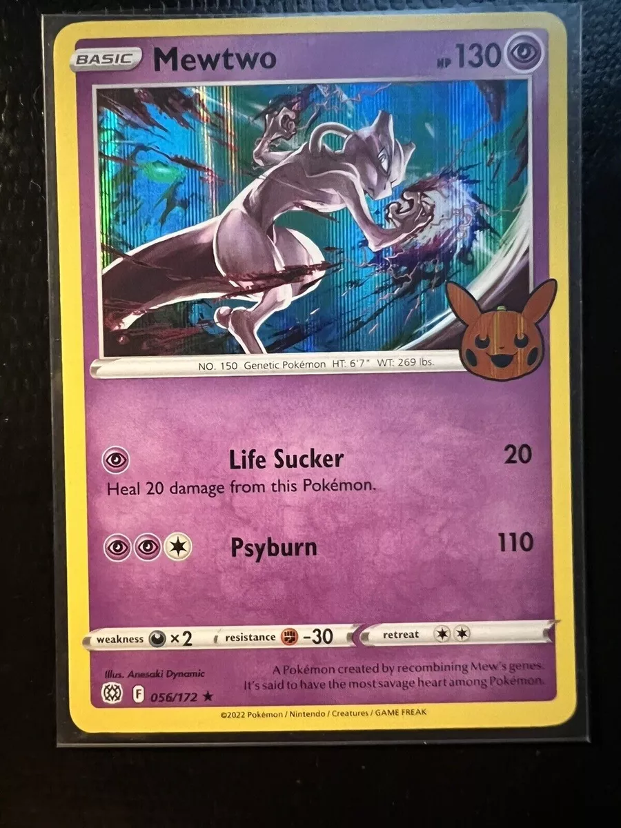 Pokemon TCG 1x Mewtwo Holo 056/172 Pumpkin Pikachu Trick or Trade