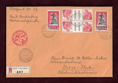 9 Mai 1940 vols postaux speciaux Feldpost Reco Geneve Nationalspende  ; 62193 - Bild 1 von 2
