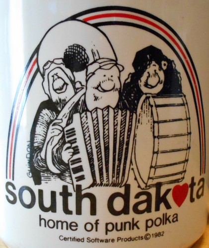 Funny South Dakota SD coffee mug 1982 HOME OF PUNK POLKA excellent - Picture 2 of 4