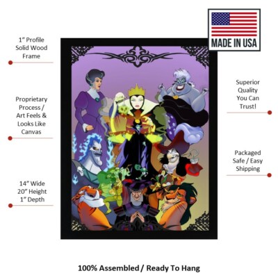 Disney Villain Collage Jafar Ursula Scar Maleficent Art Framed
