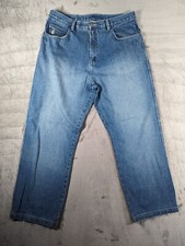 Vintage Rocawear Jeans Mens W36 L31 Blue Distressed Baggy Hip Hop Streetwear Y2K