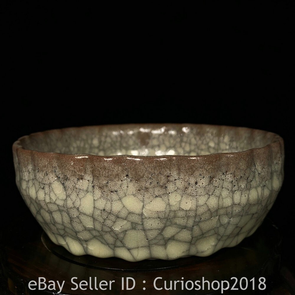 7.2" Antique Old Chinese Song Dynasty Ge Kiln Porcelain writing-brush washer