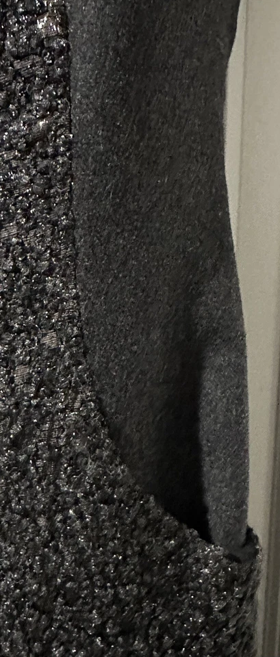 Vestido de Noche Bill Blass Negro Talla 10 Mezcla de Lana Lentejuelas Forrado con Bolsillos Foto 3 de 4