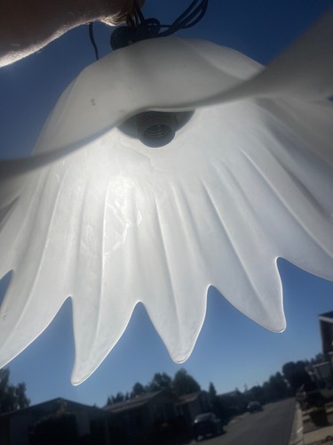 RARE Vintage 1970s F.FABBIAN Italy Murano Light Floral Glass Ceiling Fixture - Picture 6 of 11