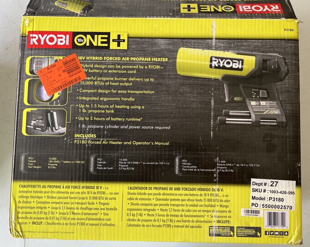 Ryobi P3180 18-Volt One+ Hybrid Forced 