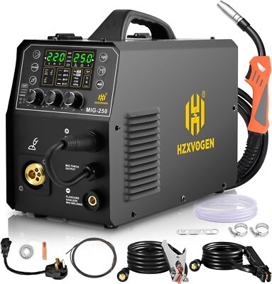 6in1 Flux Core MIG Welder with TIG Torch 250A TIG Stick Gas Spot Wire Drawing