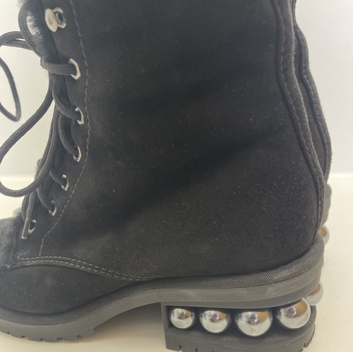 Worn Once NICHOLAS KIRKWOOD shearling lined Casati combat boots.Black.uk 4/37 - Picture 7 of 8