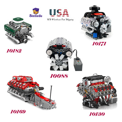 MOULD KING 3000+ V8/V12 Engine Model Building Kits Motorized Technic Car Blocks