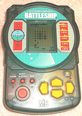 MILTON BRADLEY ( MB ) ELECTRONIC HAND HELD BATTLESHIP 1995 SEE THROUGH CLEAR