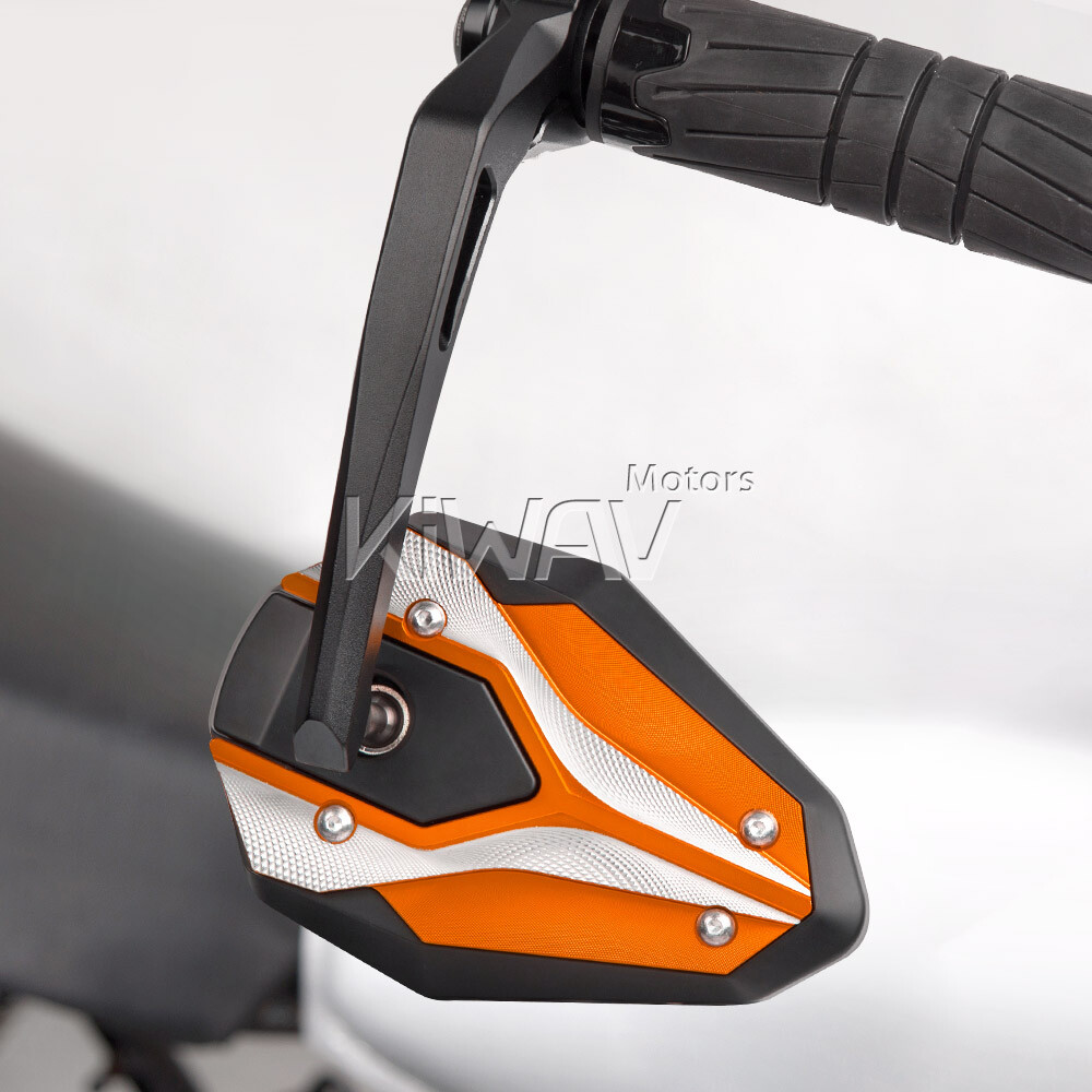 Bar end mirrors heavy ViperII orange fits 7/8