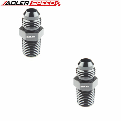 US SHIP 2PC AN6 To 1/4'' NPT Male Thread Pipe Straight Fuel Adapter Fitting Black
