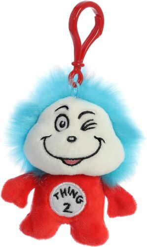 Aurora Whimsical Dr Seuss Thing 2 Animal Plush Clip On Keychain - 4 Inches - Picture 1 of 1