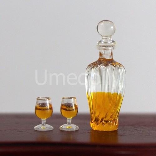 12PC Dollhouse 1:12 Scale Miniature Wine Bottles Cups Set Drinks Bar Accessories - Picture 3 of 12