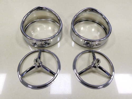 Chrome 4.5 Visor Style Fog Light Trim Ring Fit For Harley Touring