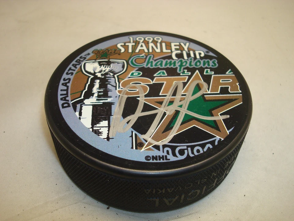 Darryl Sydor Firmado Dallas Stars 1999 Stanley Cup Champs Hockey Puck Automático 1A Foto 2 de 2