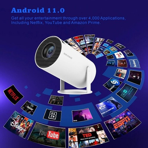 Android 11.0 Home Theater Entertainment Projector LCD Smart Projector - Picture 2 of 11