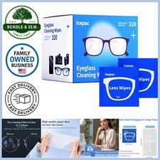 Eyeglass Cleaner Lens Wipes - 320 Pre-Moistened Individual Wrapped Eye Glasse...