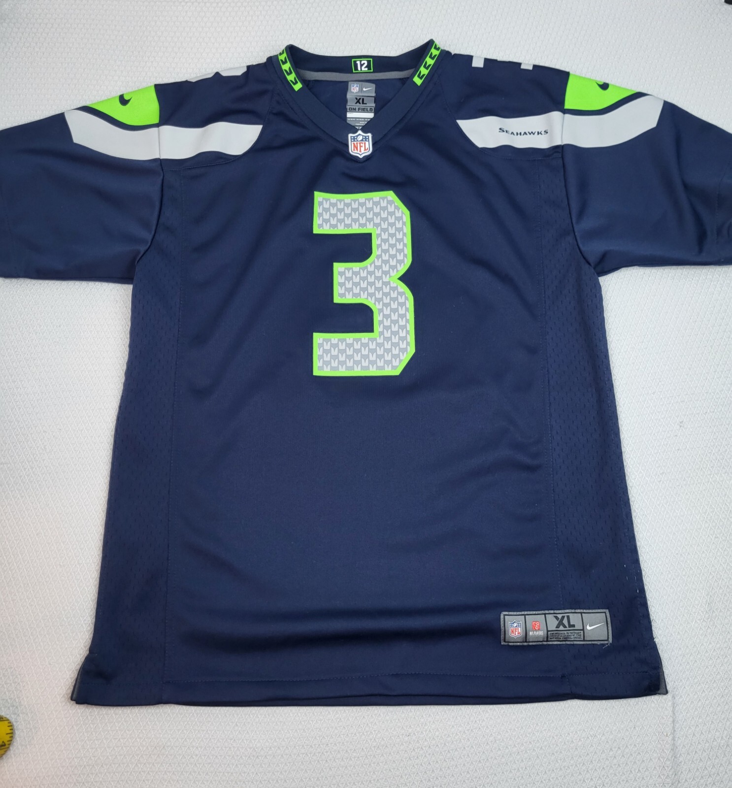 Nike Russell Wilson Seahawks Mens XL Blue On-Field Jersey