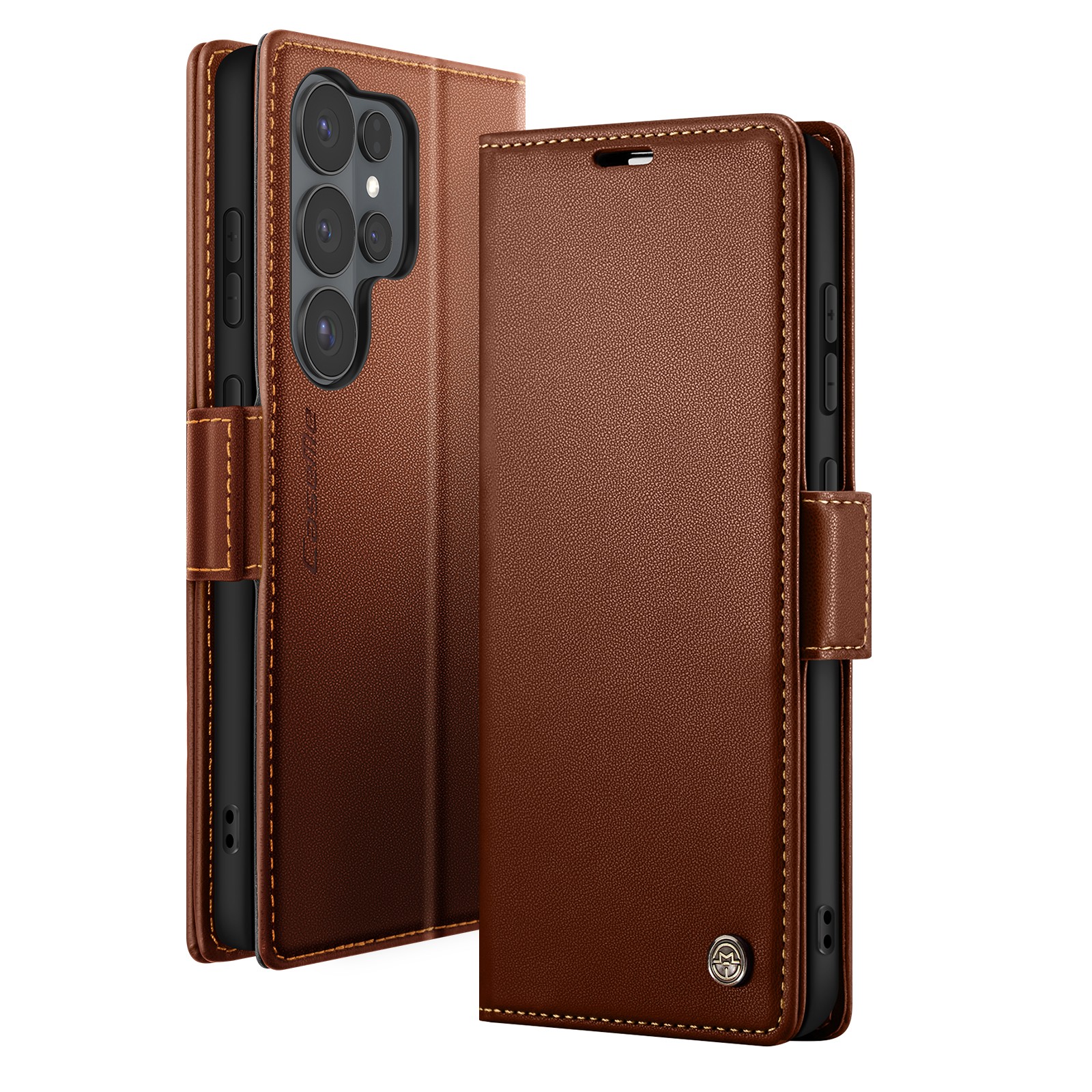 Étui anti-piratage Galaxy S26 Ultra CaseMe portefeuille en cuir