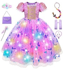 Princess Dresses for Girls,Light Up Princess Dress up Costume for Little Girl...