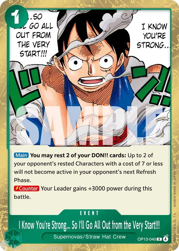 OP13-040 I Know You're Strong... So I'll Go All Out from the Very Start!!! : Rar