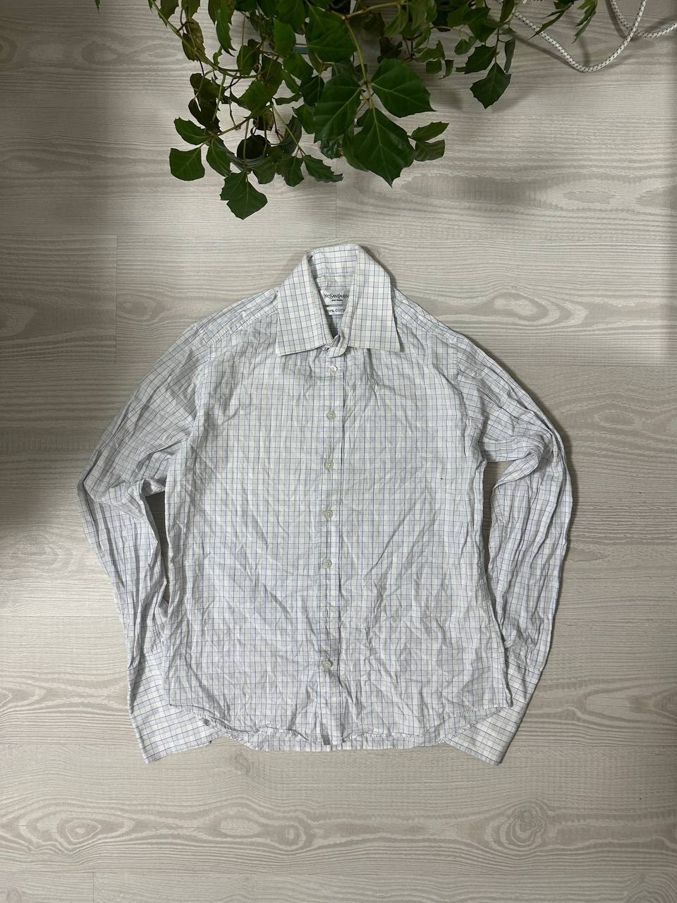 Camicia vintage Yves Saint Laurent uomo a righe manica lunga cotone YSL 40 41