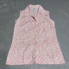 Vintage Permanent Press Top Womens 10 Ditzy Floral 70s Flower Button Down Hippie
