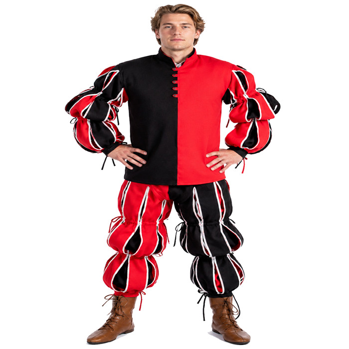Conjunto de traje de algodón Landsknecht alemán renacentista para hombre-disfraz de algodón medieval