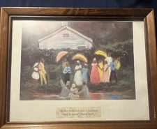 ‘Old Fashioned Baptism ll’ Art By Ted Ellis In Solid Oak Frame 11x14”